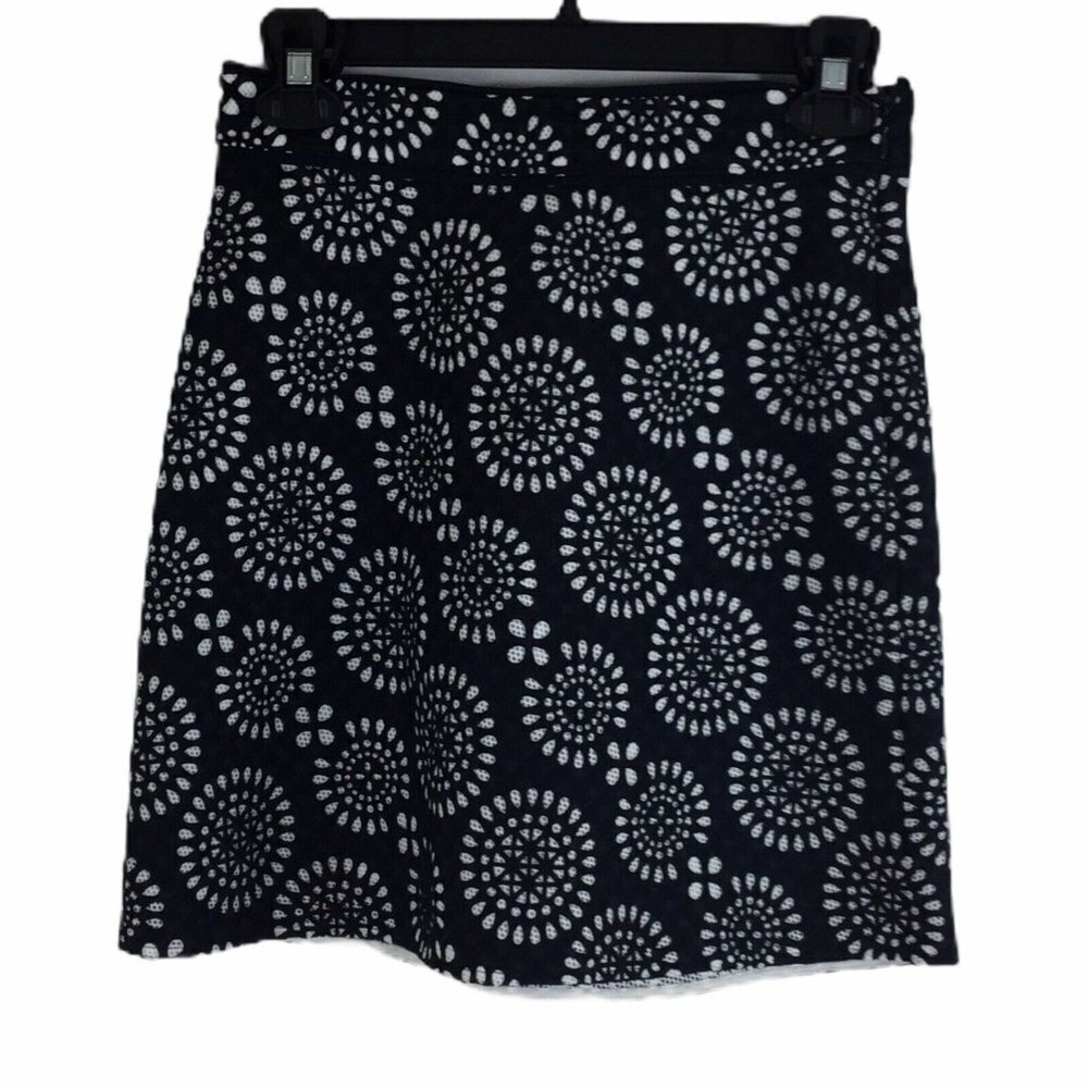 Michael Kors Floral Laser Cut A-line Skirt Black